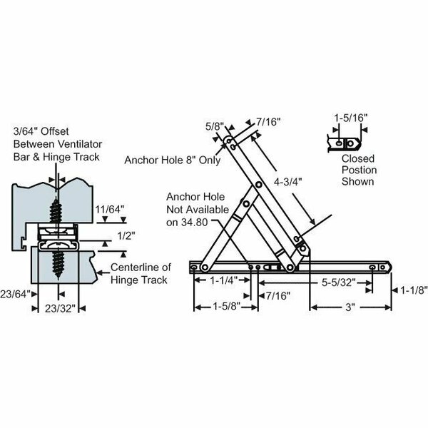 Strybuc 4 Bar Hinge Assembly 28-8-2-03